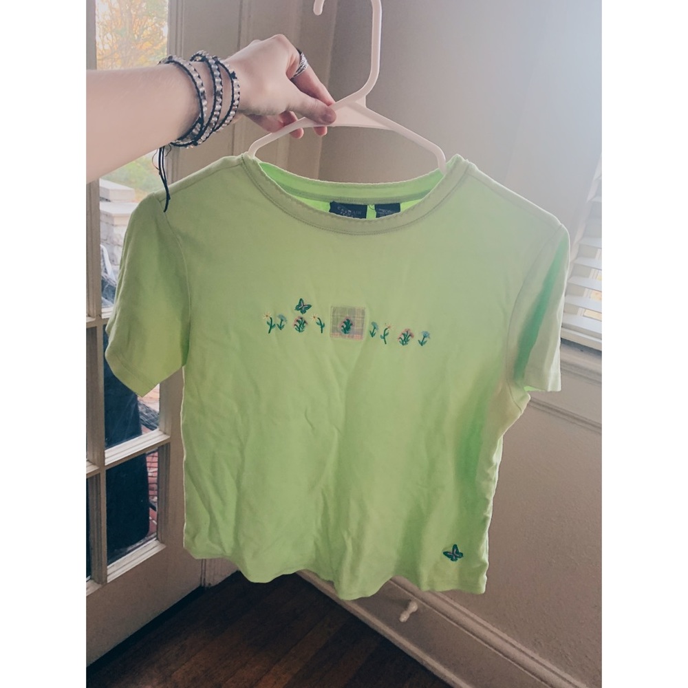 VINTAGE EMBROIDERED CROP TOP // SIZE S